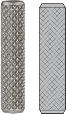 Although they are very common, diamond knurls provide little value compared to the other retention features.