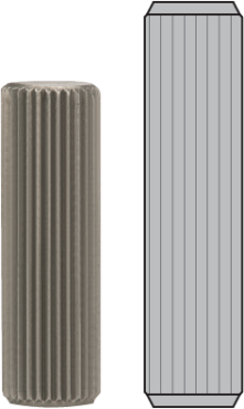 Straight knurls provide strong resistance to rotational forces but minimal resistance to axial loads.